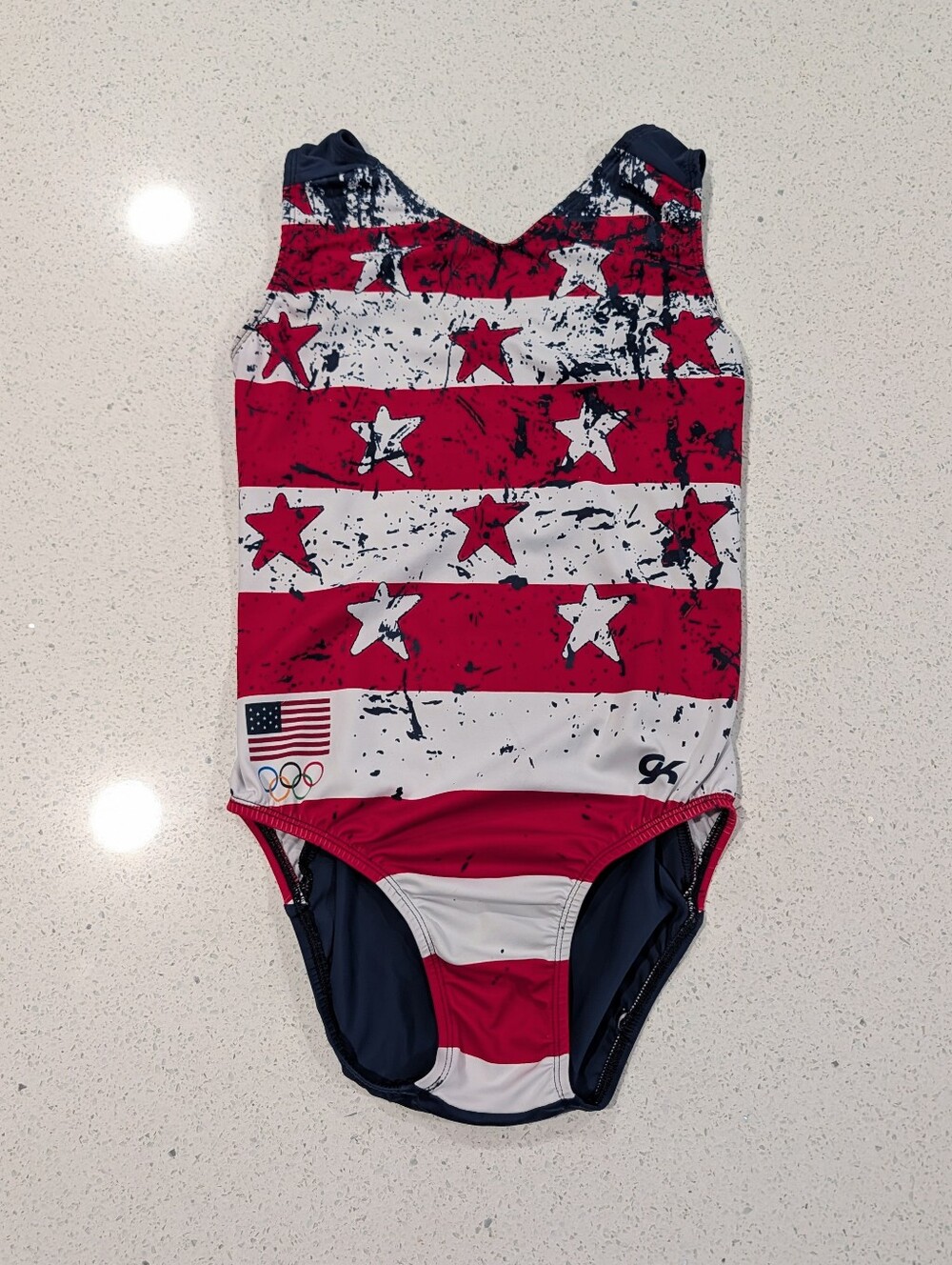 OFFICIAL TEAM USA Competition GK Elite Gymnastics Leotard Large OLYMPIC REPLICA